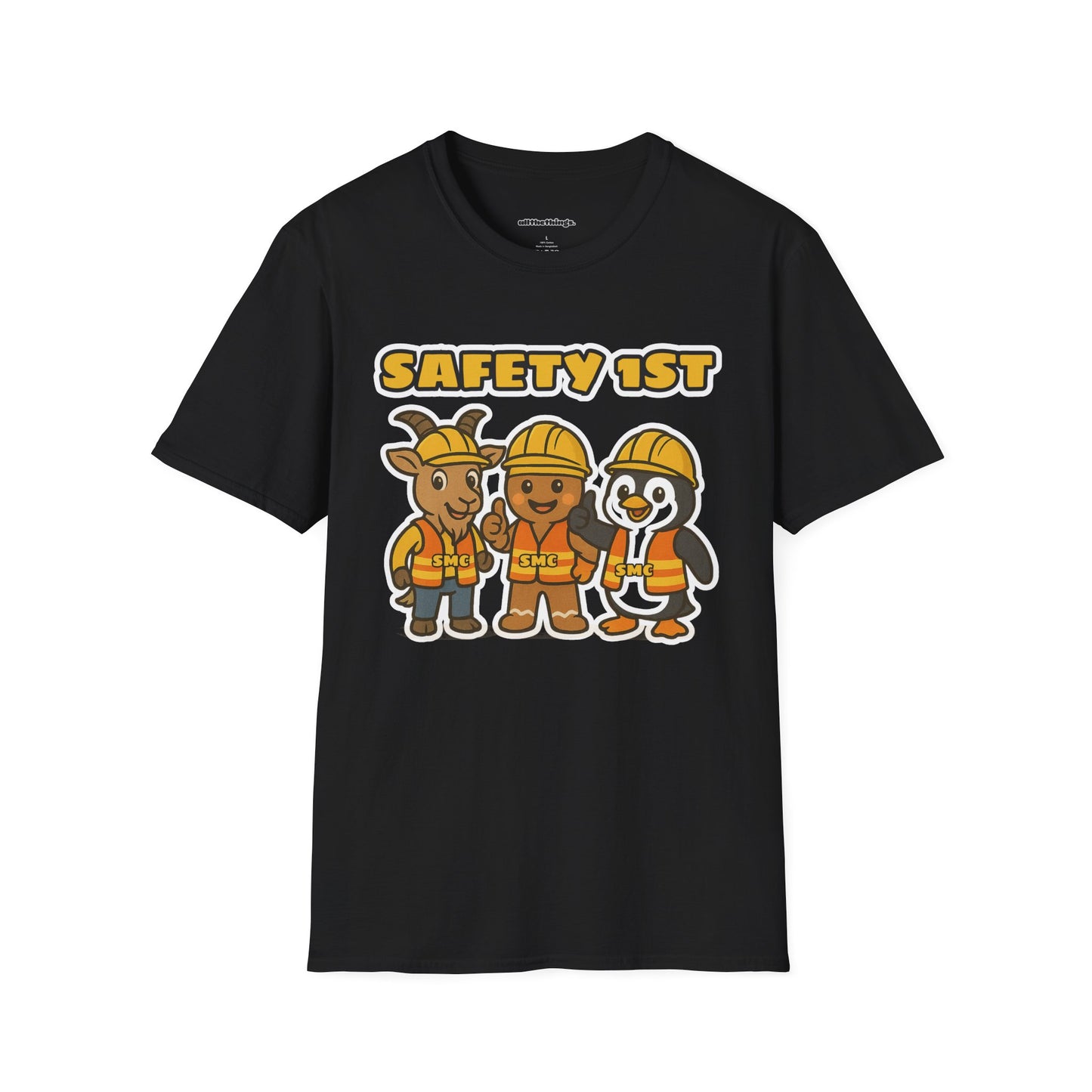 Cute Safety First Animal T-Shirt, Safety Tee, Animal Construction Shirt, Unisex Fun Shirt, Gift for Safety Enthusiasts
