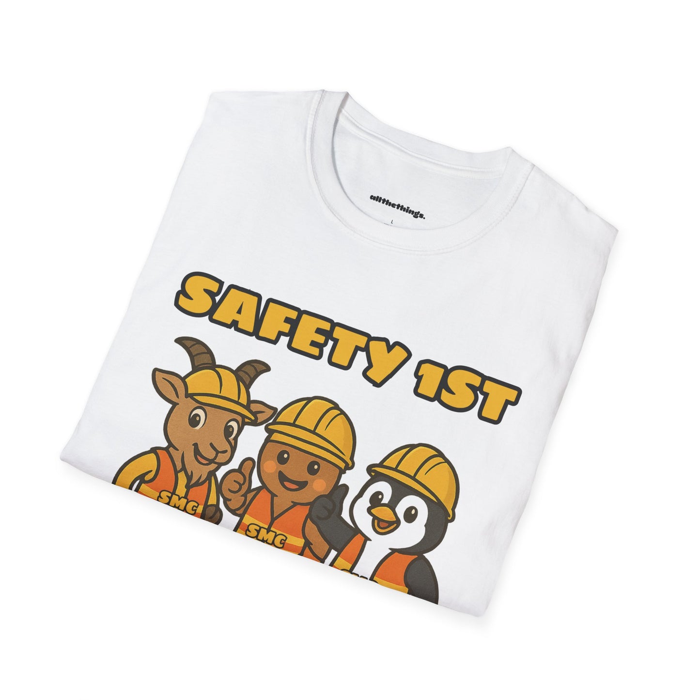 Cute Safety First Animal T-Shirt, Safety Tee, Animal Construction Shirt, Unisex Fun Shirt, Gift for Safety Enthusiasts