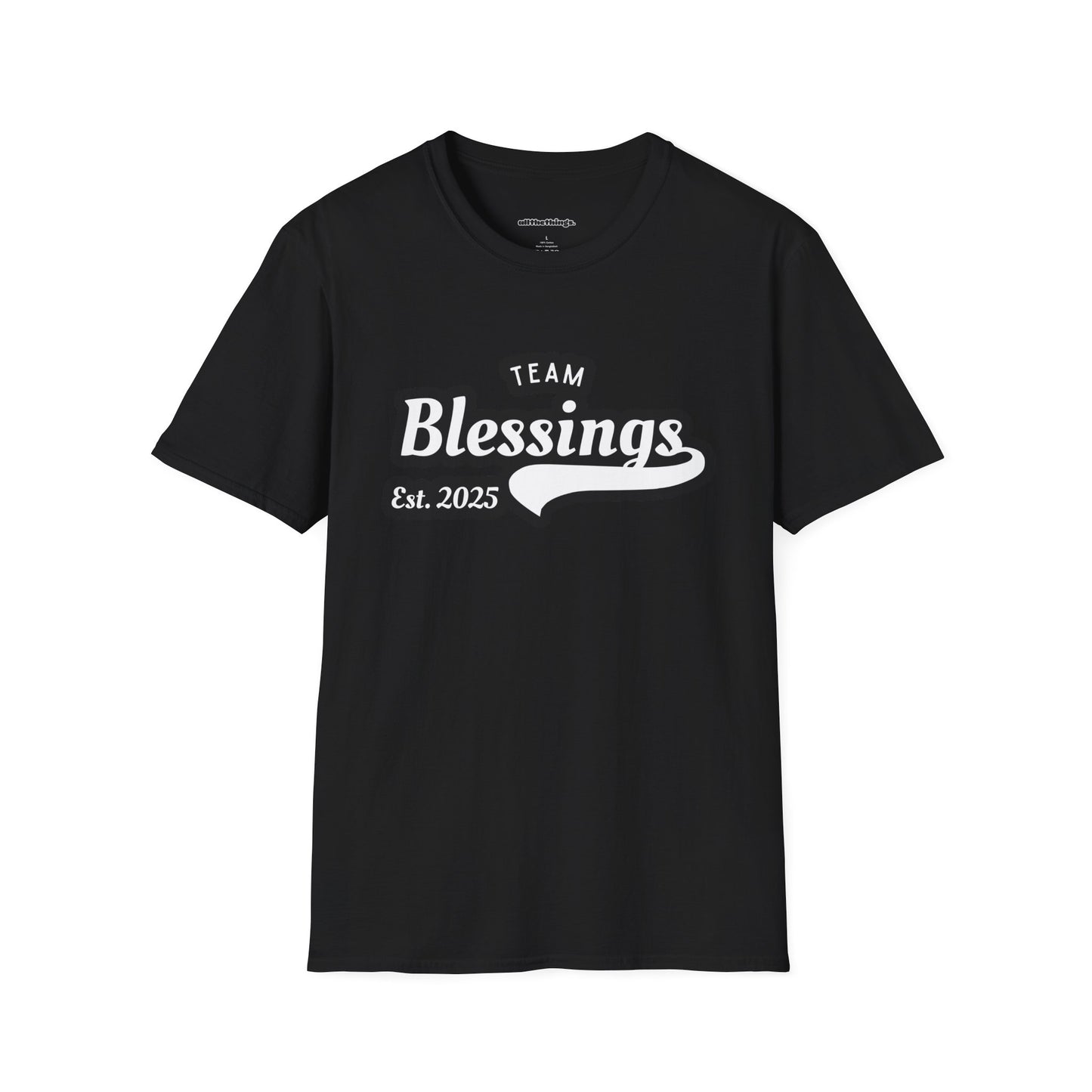 Unisex Softstyle T-Shirt with 'Team Blessings' Design, Casual Gift, Inspirational Wear, Perfect for Celebrations, Everyday Comfort
