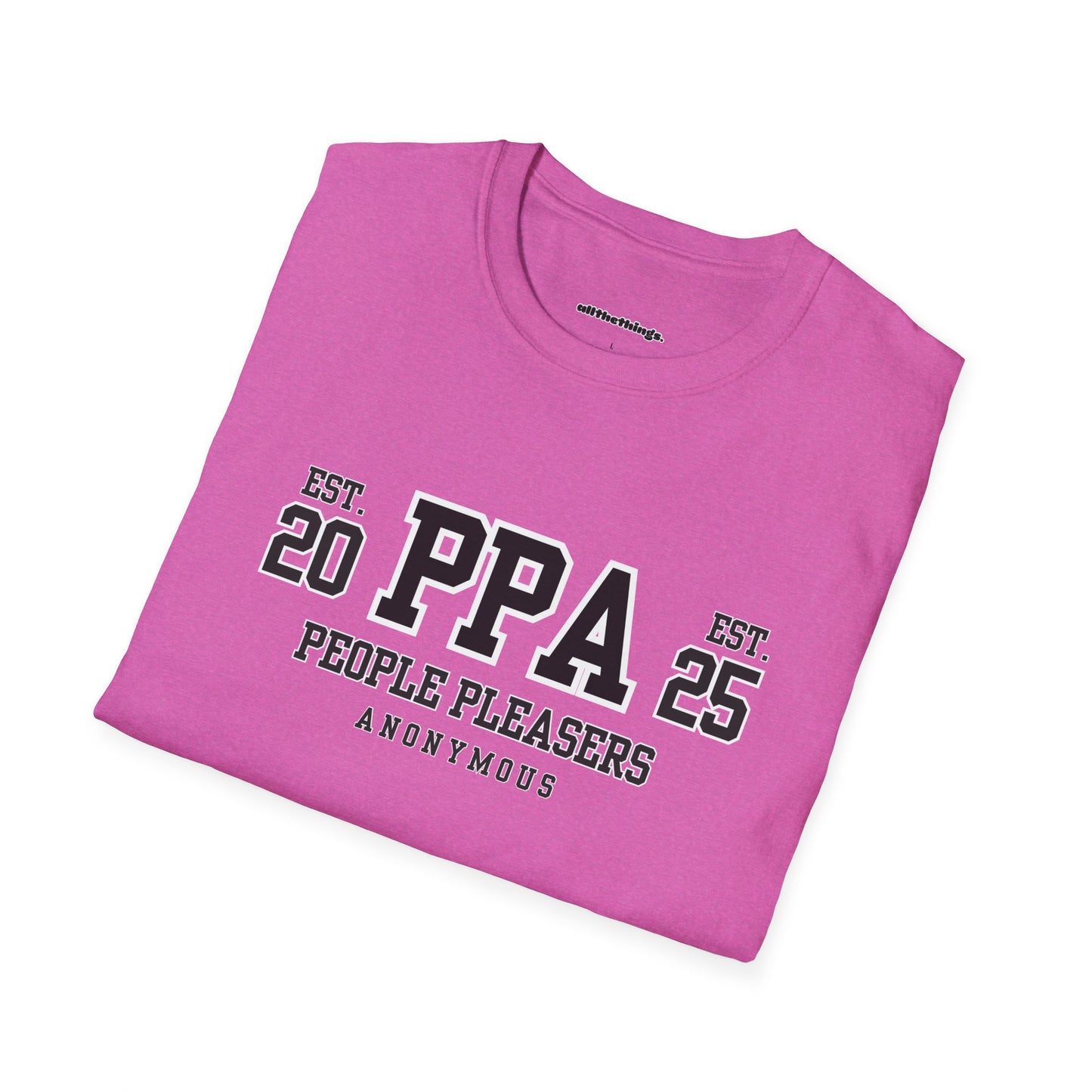People Pleasers Anonymous Unisex T-Shirt, Funny Tee for Friends, Gift for Social Butterflies, Casual Wear, Birthdays, Humor Apparel