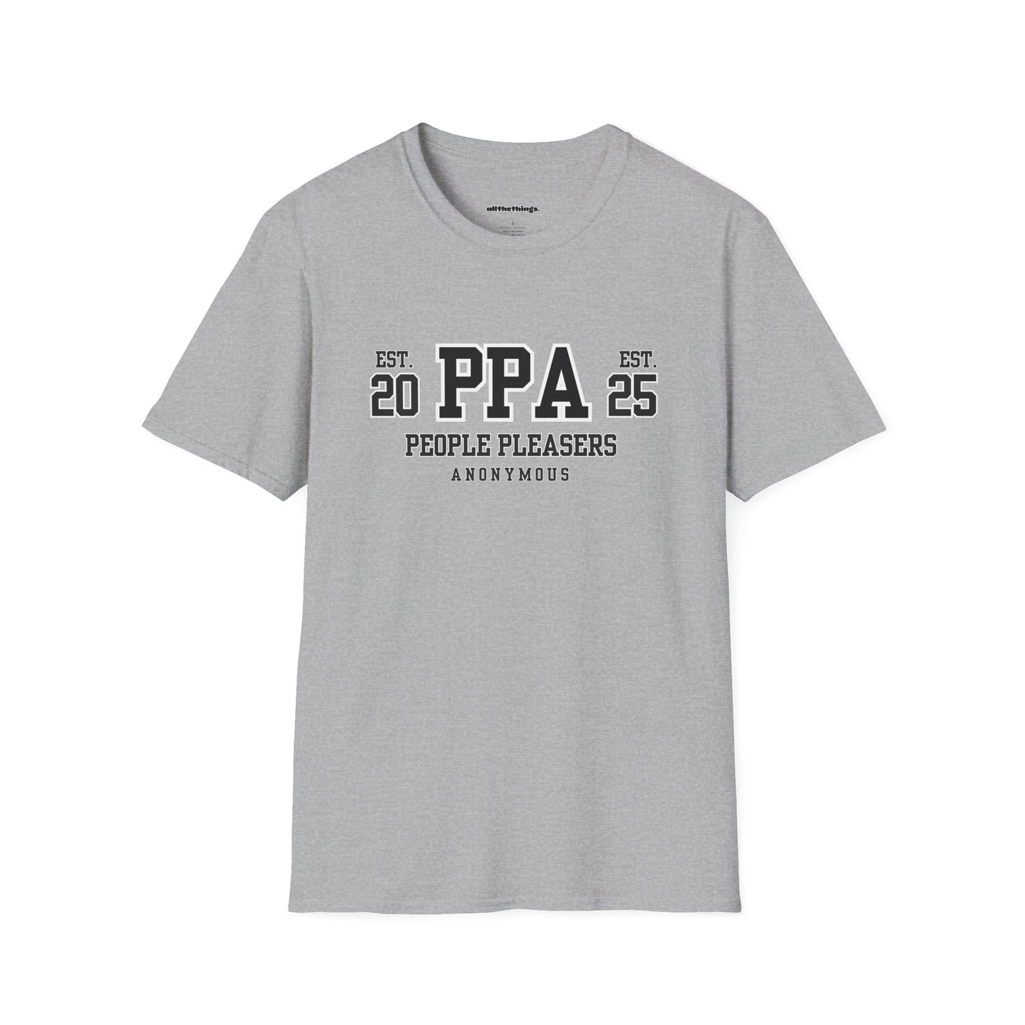 People Pleasers Anonymous Unisex T-Shirt, Funny Tee for Friends, Gift for Social Butterflies, Casual Wear, Birthdays, Humor Apparel