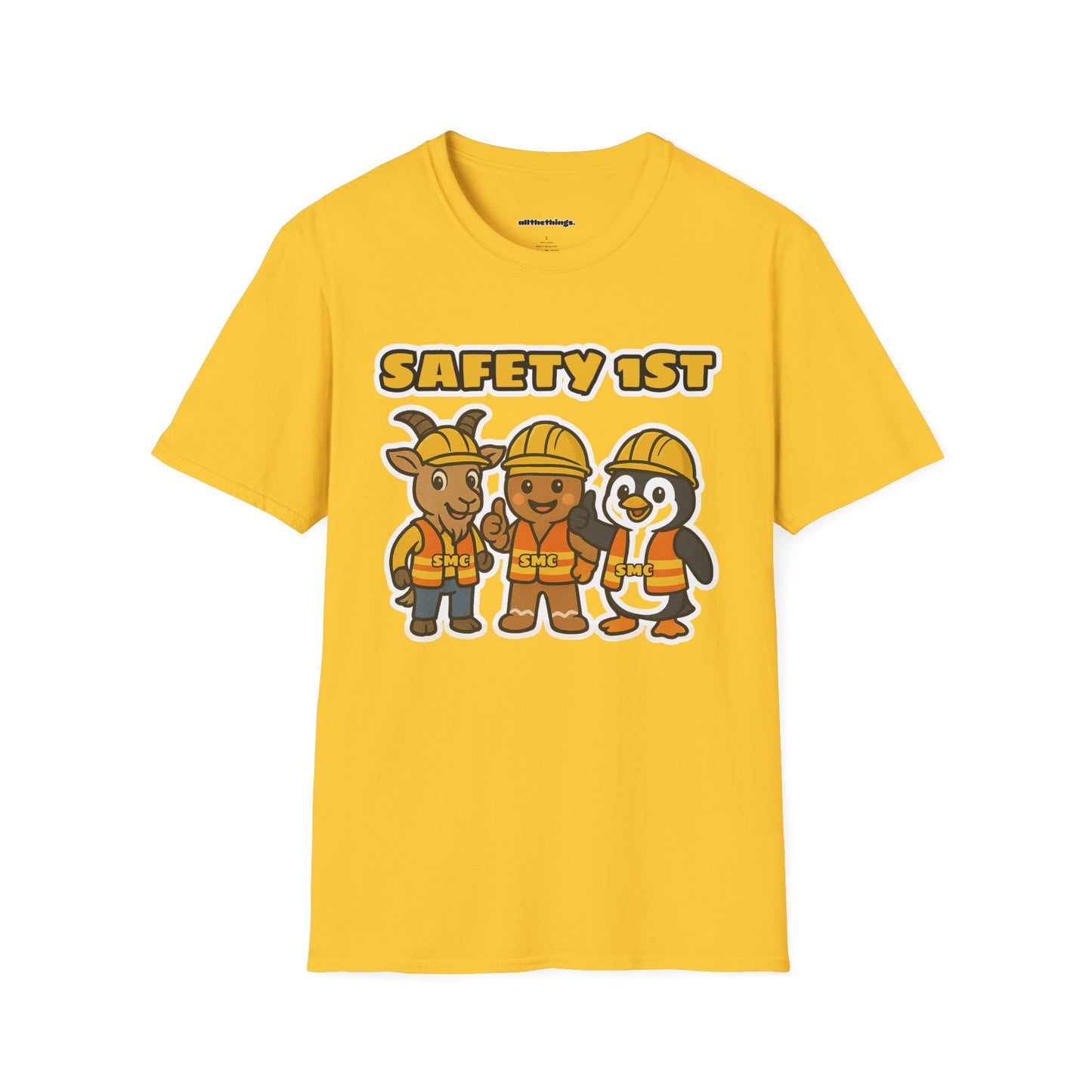 Cute Safety First Animal T-Shirt, Safety Tee, Animal Construction Shirt, Unisex Fun Shirt, Gift for Safety Enthusiasts