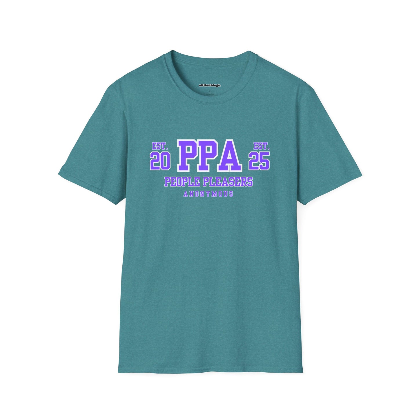 People Pleasers Anonymous T-Shirt - Unisex Softstyle Tee, Funny Gift for Friends, Humor Shirt, Festive Apparel, Casual Wear