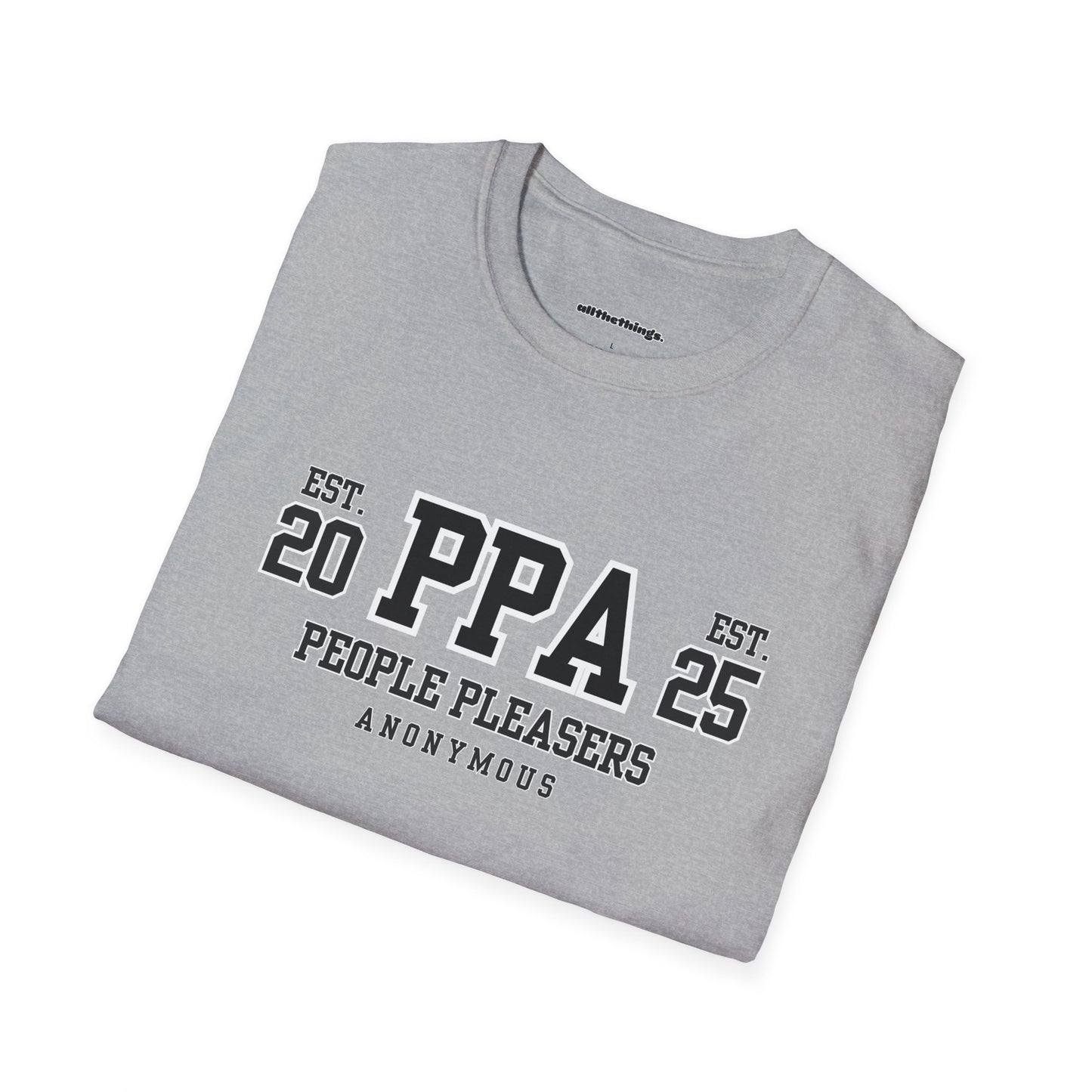People Pleasers Anonymous Unisex T-Shirt, Funny Tee for Friends, Gift for Social Butterflies, Casual Wear, Birthdays, Humor Apparel