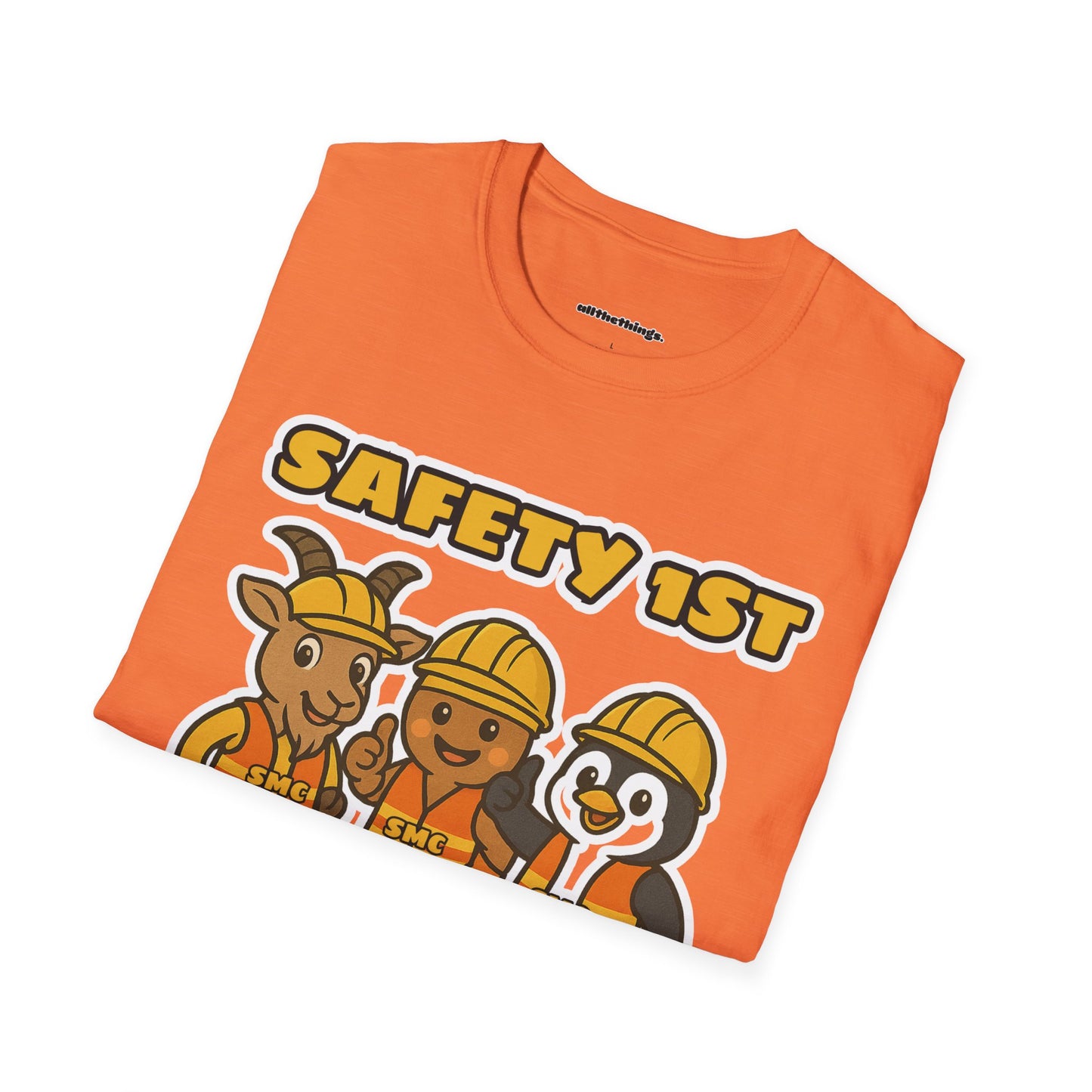 Cute Safety First Animal T-Shirt, Safety Tee, Animal Construction Shirt, Unisex Fun Shirt, Gift for Safety Enthusiasts