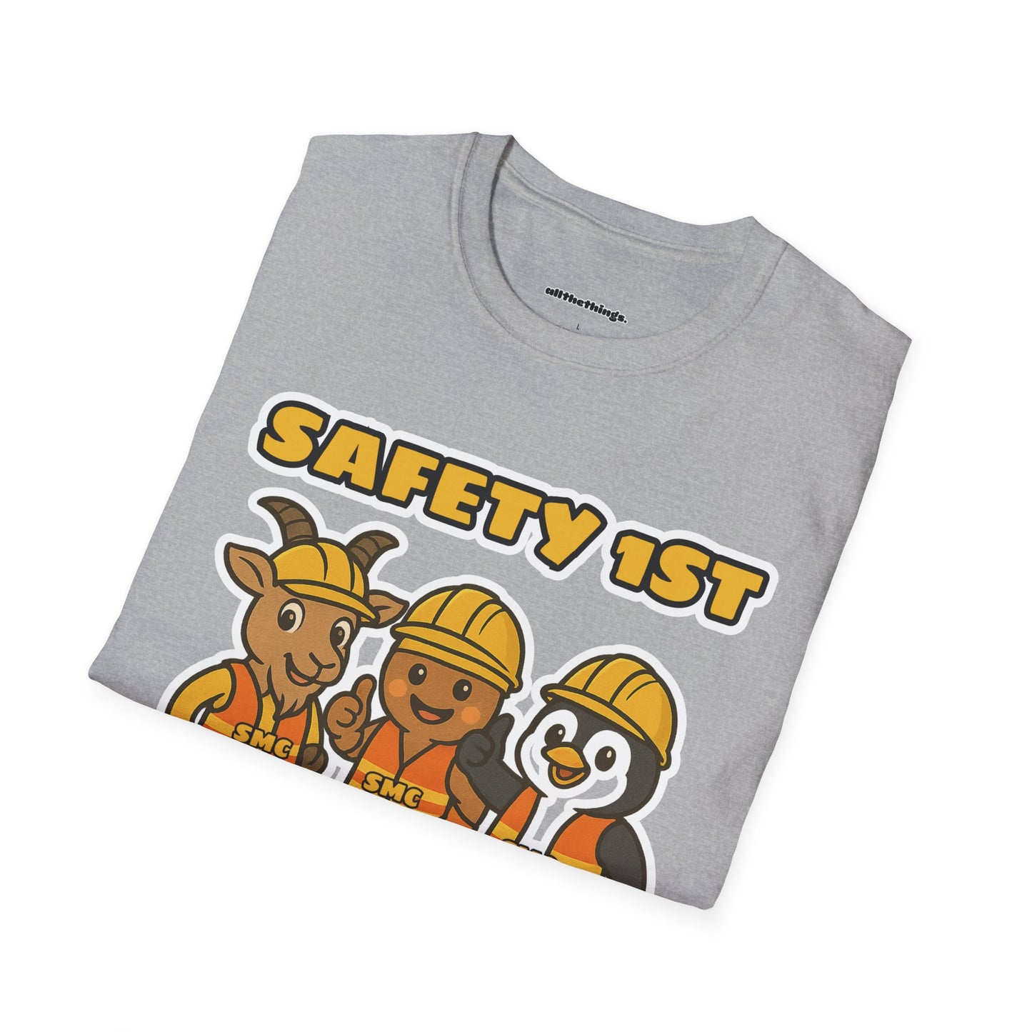 Cute Safety First Animal T-Shirt, Safety Tee, Animal Construction Shirt, Unisex Fun Shirt, Gift for Safety Enthusiasts