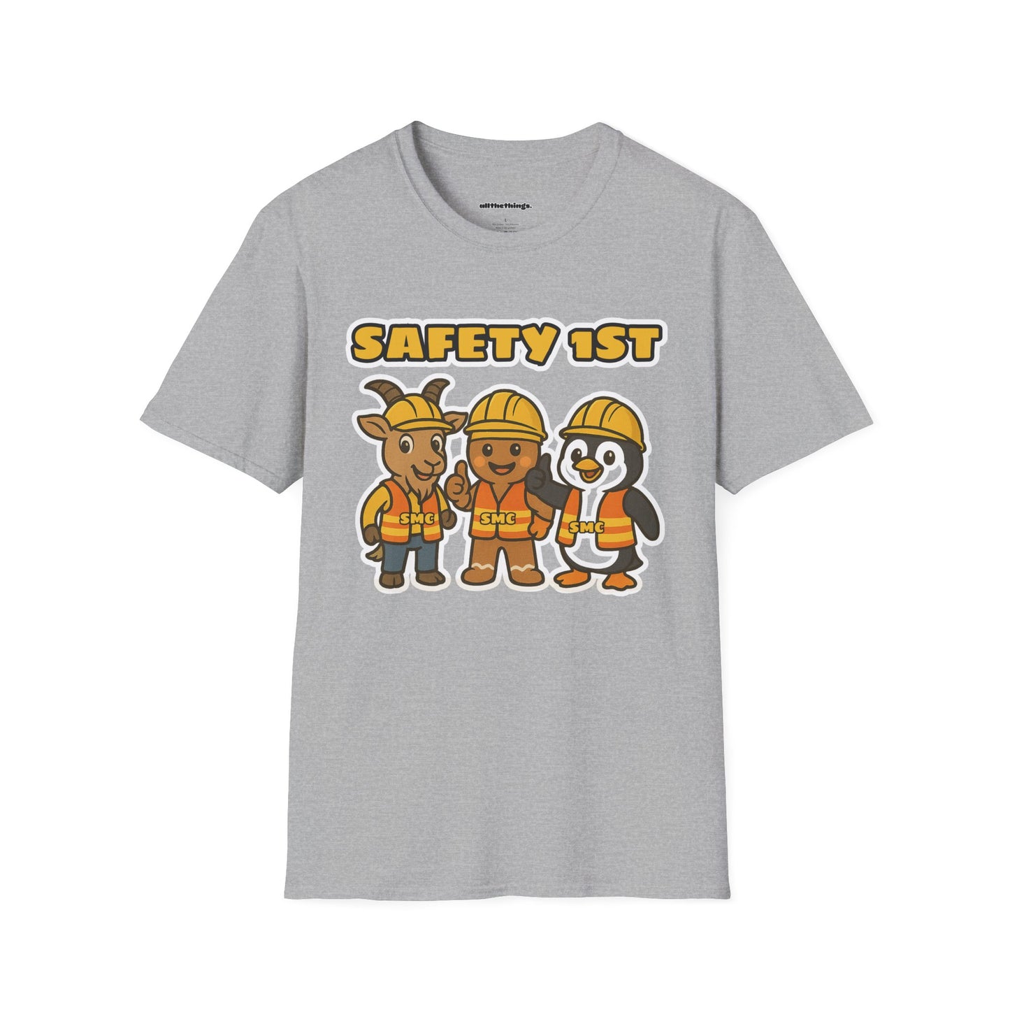 Cute Safety First Animal T-Shirt, Safety Tee, Animal Construction Shirt, Unisex Fun Shirt, Gift for Safety Enthusiasts