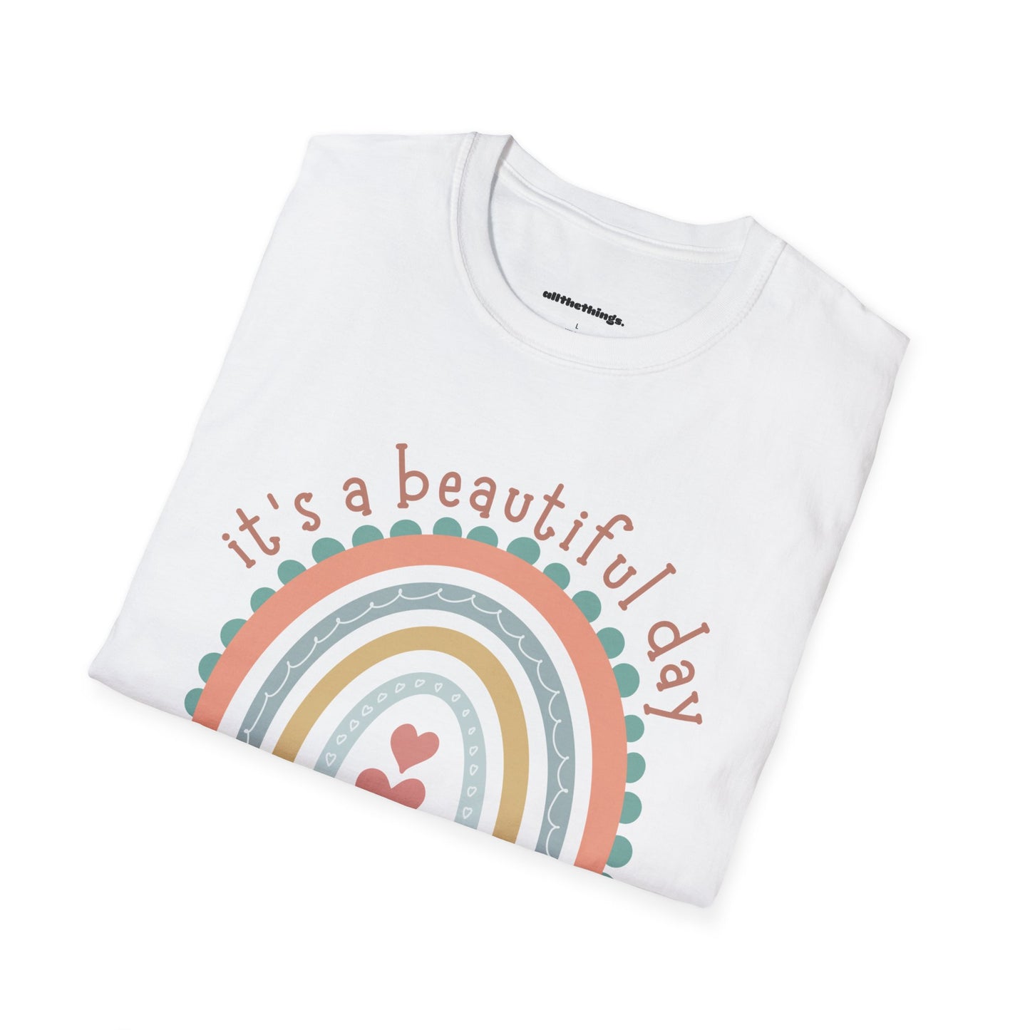 Unisex Inspirational T-Shirt, It's a Beautiful Day to Be Kind Tee, Positive Vibes Shirt, Gift for Friends, Everyday Wear