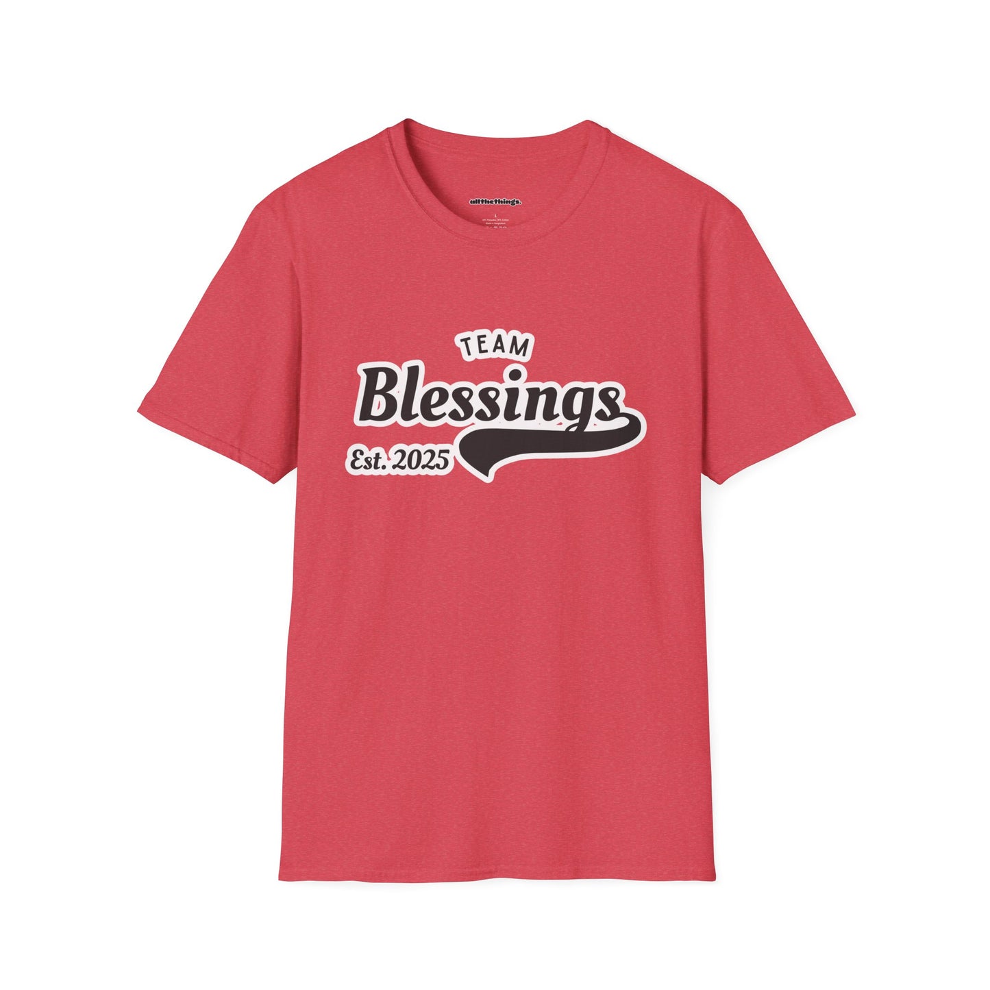 Unisex Softstyle T-Shirt - Team Blessings, Inspirational Gift, Casual Wear, Family Reunion, Unique Fashion Statement
