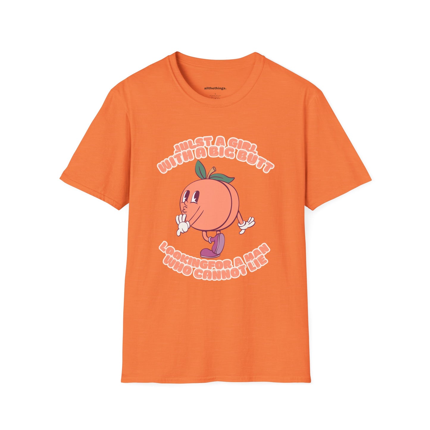 Just a Girl with a Big Butt Unisex T-Shirt, Funny Graphic Tee, Casual Wear, Gift for Friends, Birthday T-Shirt