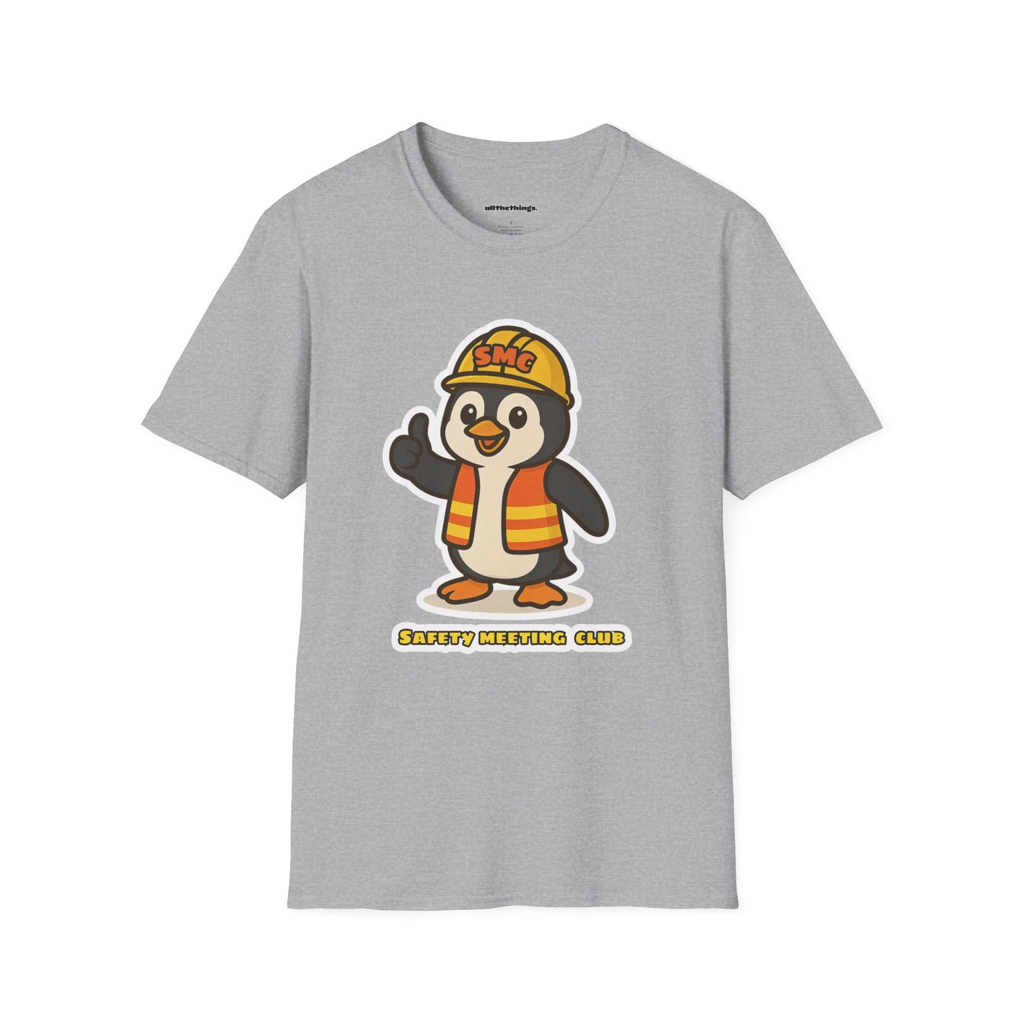Penguin Safety Club T-Shirt | Cute Cartoon Tee, Gift for Kids, Safety Themed Apparel, Fun Fashion, Summer Wear