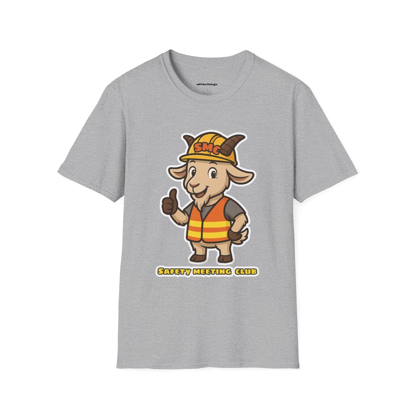 Safety Meeting Club T-Shirt, Fun Work Tee, Goat Safety Shirt, Unique Graphic Tee, Unisex Casual Wear