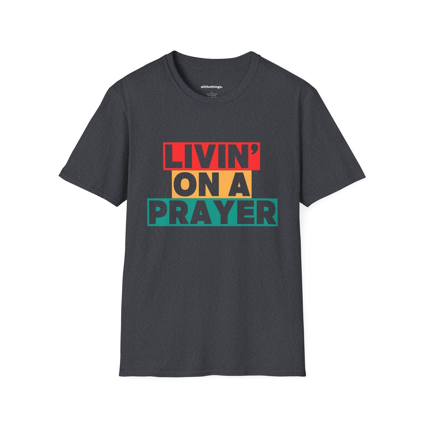 Unisex Softstyle T-Shirt with 'Livin' on a Prayer' Design - Casual Gift for Music Lovers, Summer Vibes, Concert Outfit, Birthday [...]