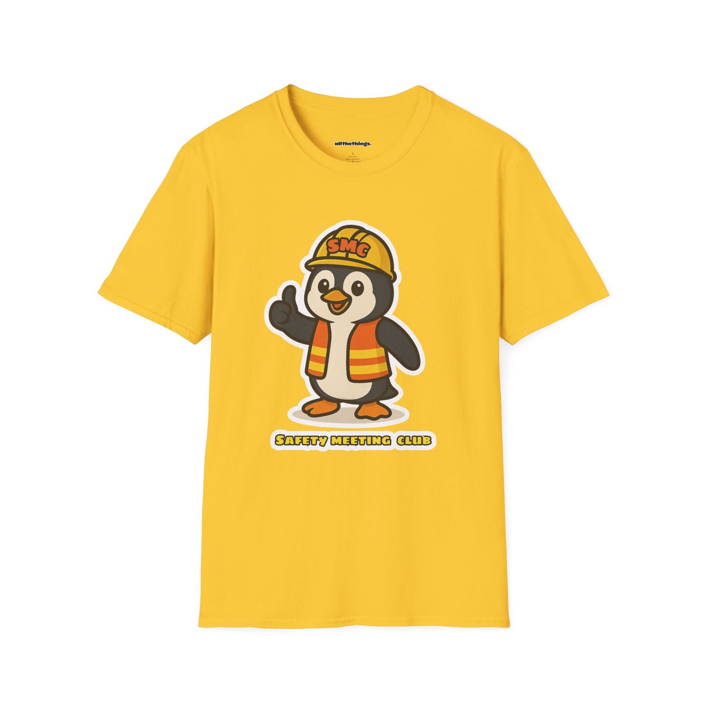 Penguin Safety Club T-Shirt | Cute Cartoon Tee, Gift for Kids, Safety Themed Apparel, Fun Fashion, Summer Wear