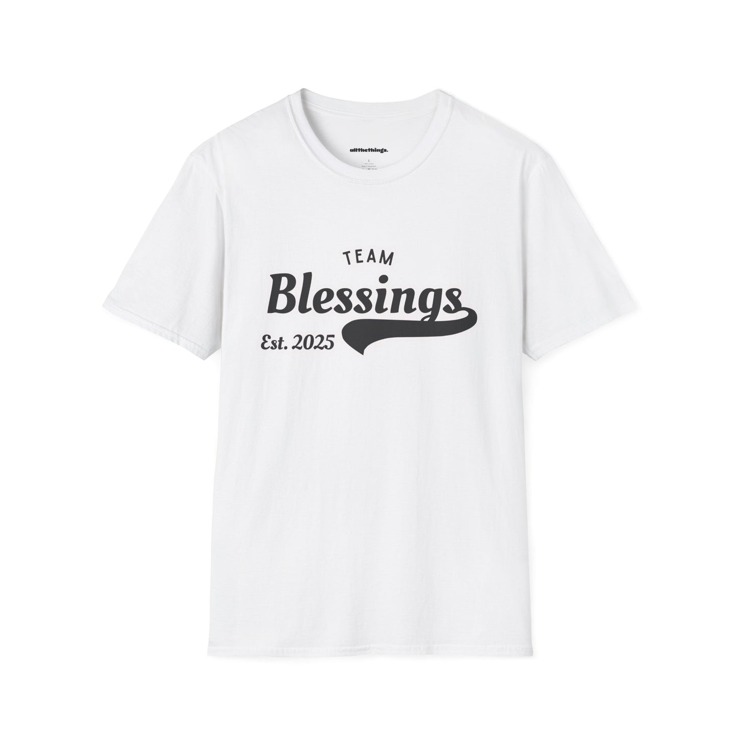 Unisex Softstyle T-Shirt - Team Blessings, Inspirational Gift, Casual Wear, Family Reunion, Unique Fashion Statement