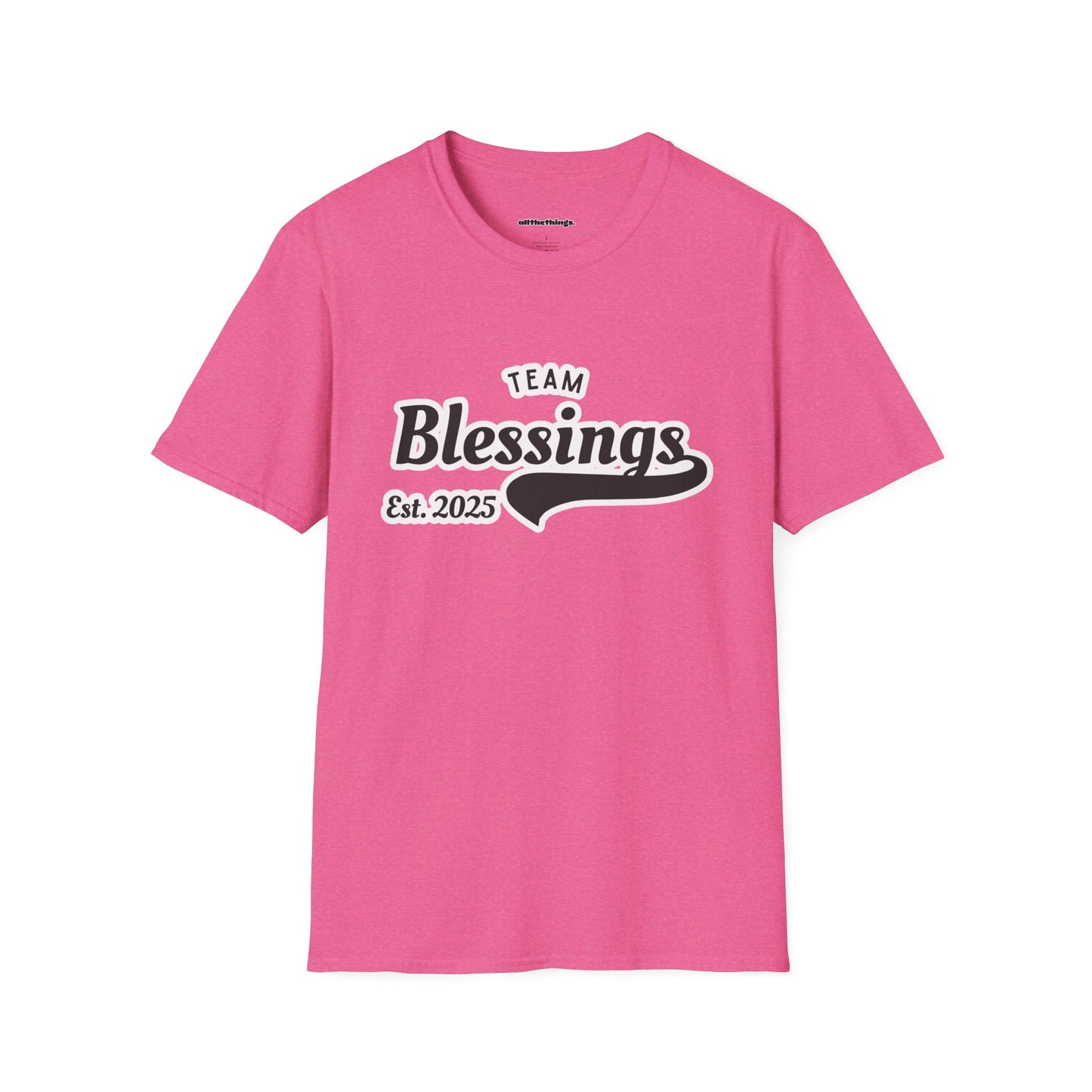 Unisex Softstyle T-Shirt - Team Blessings, Inspirational Gift, Casual Wear, Family Reunion, Unique Fashion Statement