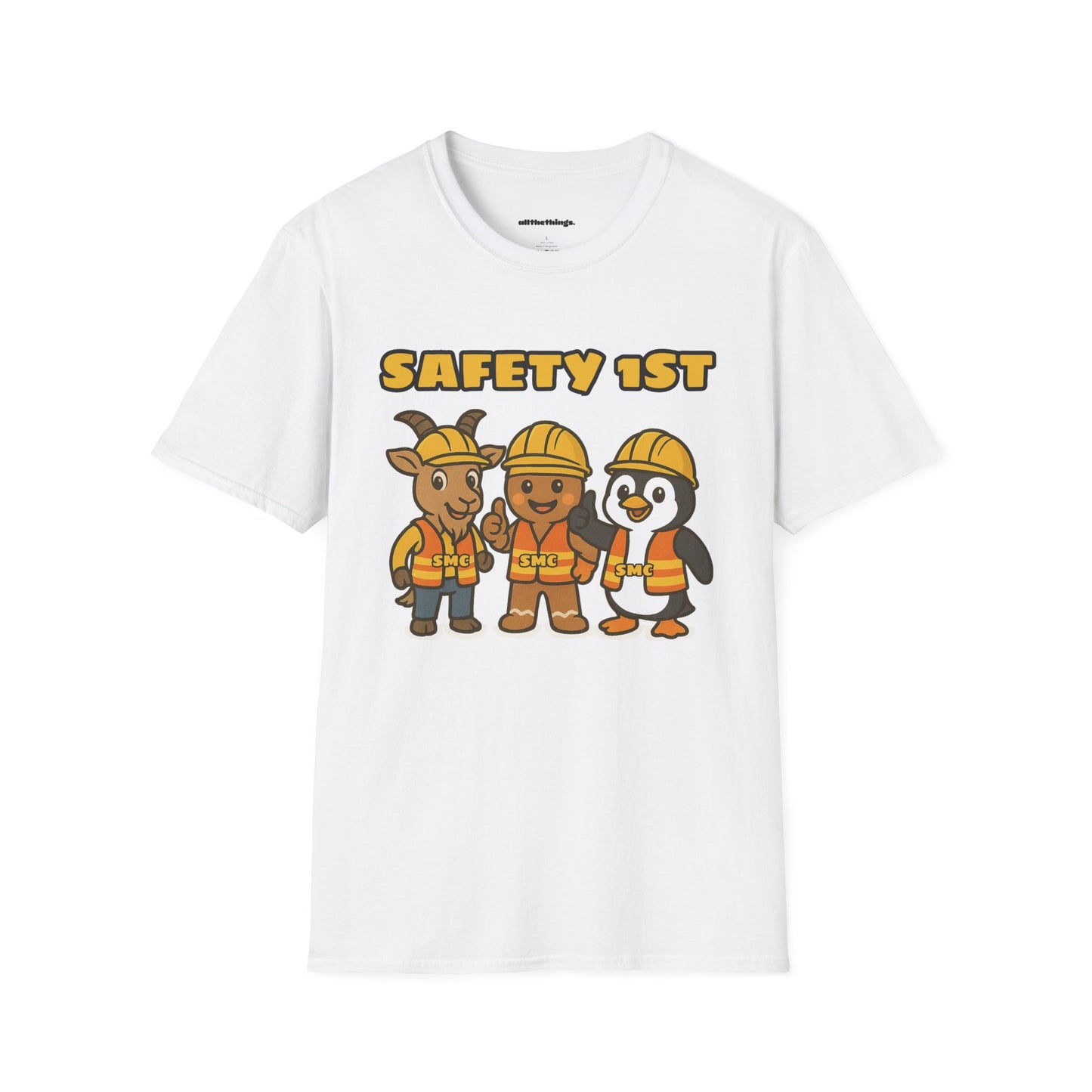 Cute Safety First Animal T-Shirt, Safety Tee, Animal Construction Shirt, Unisex Fun Shirt, Gift for Safety Enthusiasts