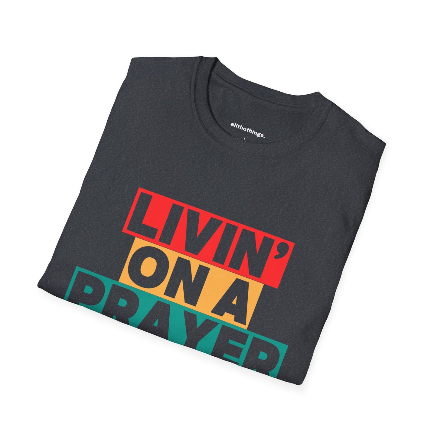 Unisex Softstyle T-Shirt with 'Livin' on a Prayer' Design - Casual Gift for Music Lovers, Summer Vibes, Concert Outfit, Birthday [...]