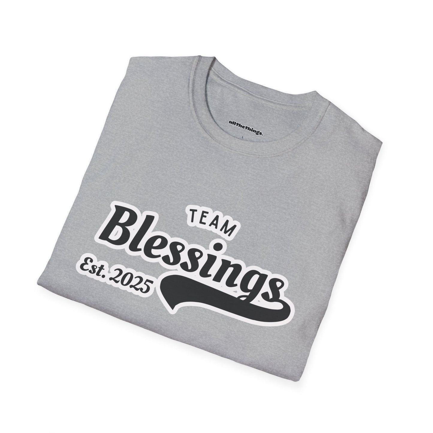 Unisex Softstyle T-Shirt - Team Blessings, Inspirational Gift, Casual Wear, Family Reunion, Unique Fashion Statement