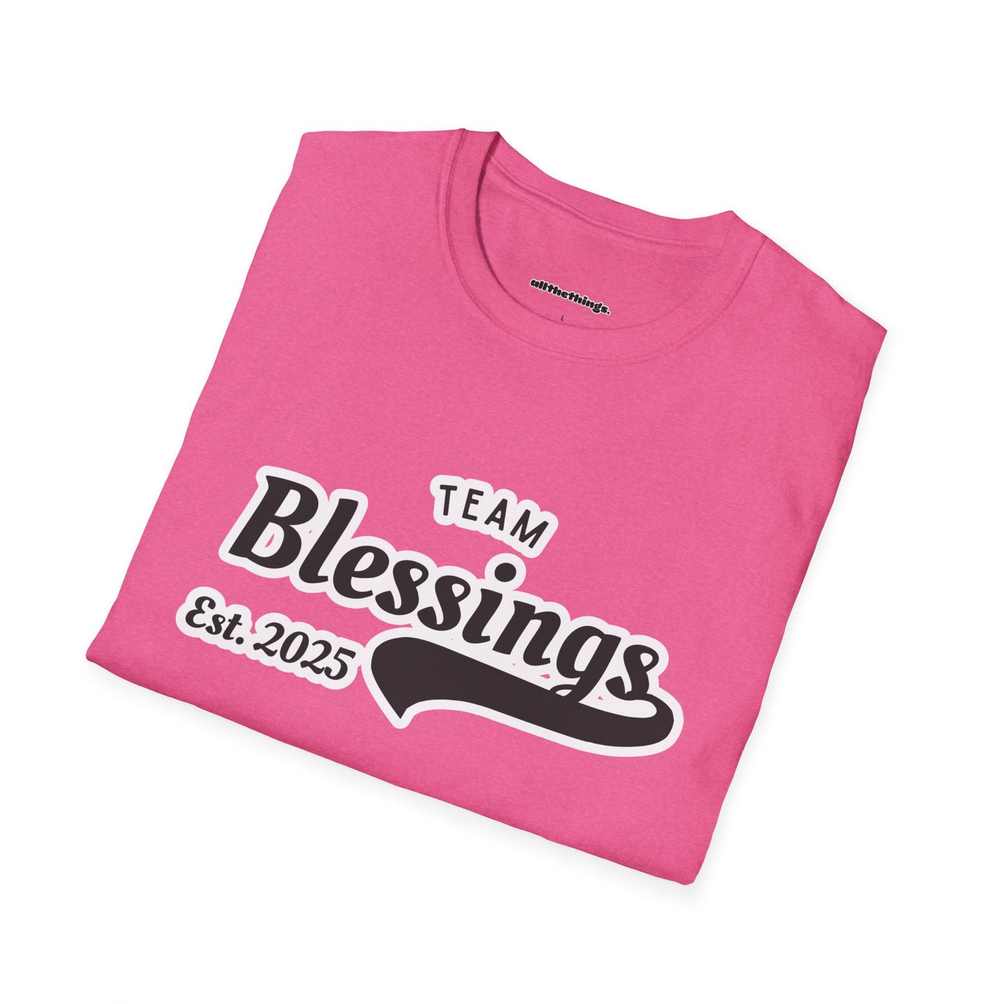 Unisex Softstyle T-Shirt - Team Blessings, Inspirational Gift, Casual Wear, Family Reunion, Unique Fashion Statement