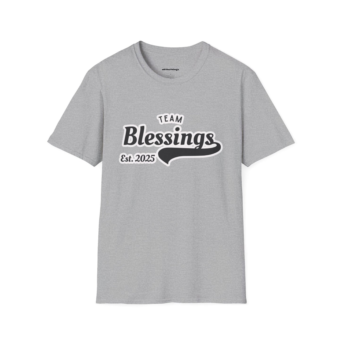 Unisex Softstyle T-Shirt - Team Blessings, Inspirational Gift, Casual Wear, Family Reunion, Unique Fashion Statement
