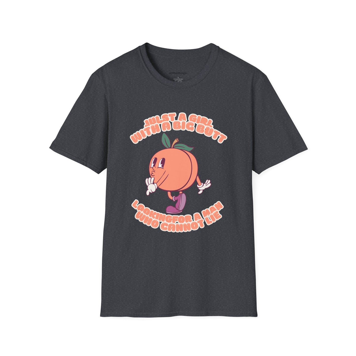 Just a Girl with a Big Butt Unisex T-Shirt, Funny Graphic Tee, Casual Wear, Gift for Friends, Birthday T-Shirt