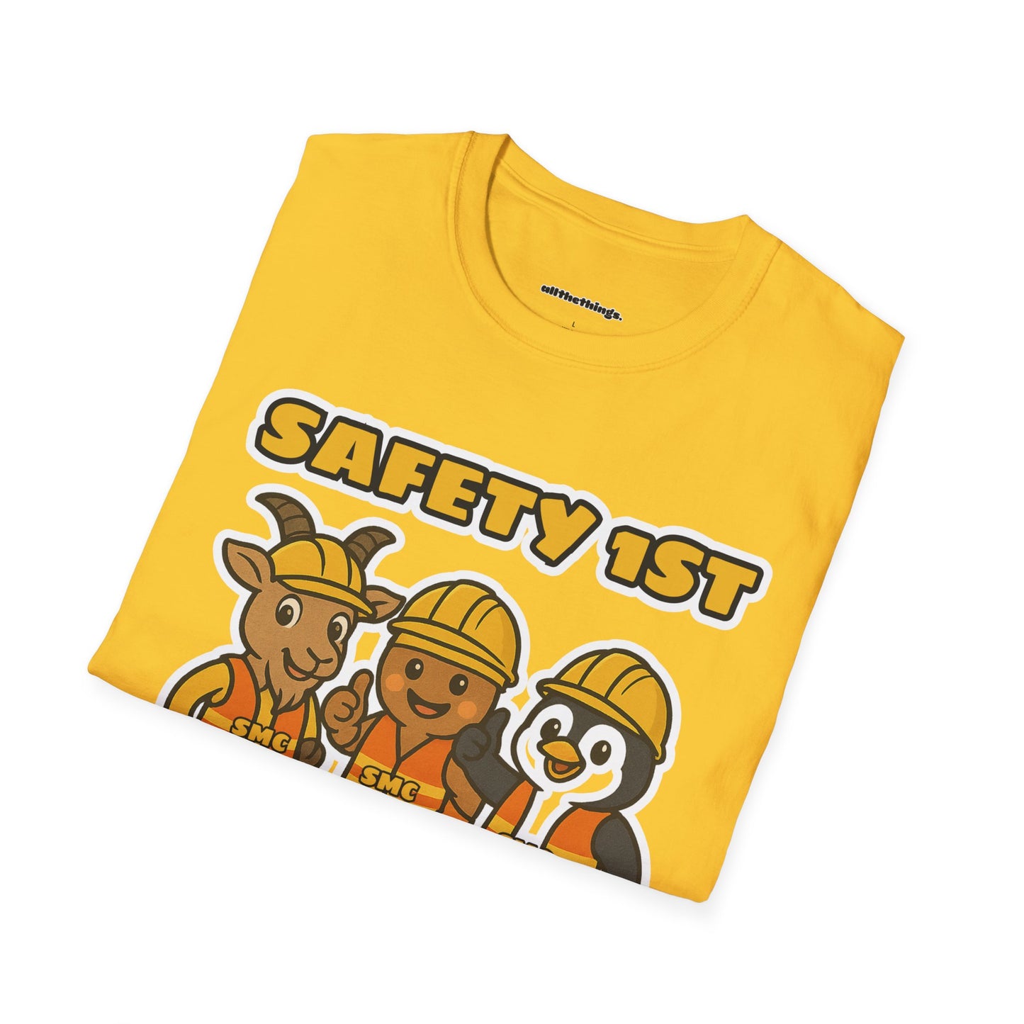 Cute Safety First Animal T-Shirt, Safety Tee, Animal Construction Shirt, Unisex Fun Shirt, Gift for Safety Enthusiasts