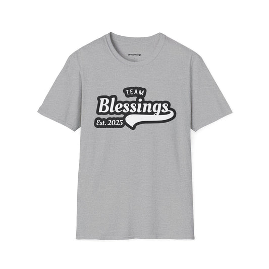 Unisex Softstyle T-Shirt with 'Team Blessings' Design, Casual Gift, Inspirational Wear, Perfect for Celebrations, Everyday Comfort