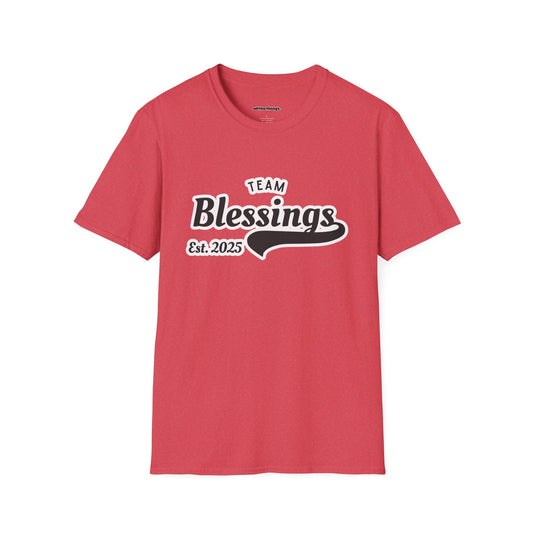 Unisex Softstyle T-Shirt - Team Blessings, Inspirational Gift, Casual Wear, Family Reunion, Unique Fashion Statement